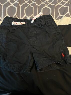 Polo by Ralph Lauren Black Cargo Shorts with Red Pony Accent